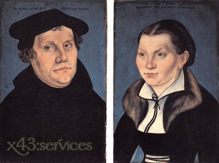 Lucas Cranach d Ae - Diptychon mit den Portraeten von Luther und seiner Frau - Diptych with the Portraits of Luther and his Wife